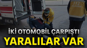 İki otomobil çarpıştı yaralılar var